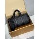 全鋼 M46271G Keepall 25 ハンドバッグ｜Monogram Eclipse Reverse キャンバス × クラシック柄再解釈、安全なファスナー式構造で貴重品を守る​ 25×15×11cm