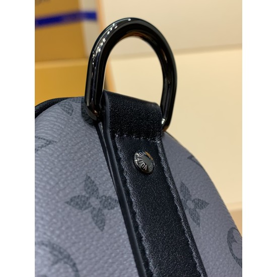 全鋼 M46271G Keepall 25 ハンドバッグ｜Monogram Eclipse Reverse キャンバス × クラシック柄再解釈、安全なファスナー式構造で貴重品を守る​ 25×15×11cm