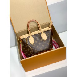 免税特典！M46786G 全鋼製 Neverfull BB ハンドバッグ｜スケールダウンデザイン × テキスタイルバンドとコインケース、コンパクトで実用的な逸品​ 24×14×9cm