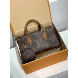 全鋼 M46653G OnTheGo トートバッグ｜Giant Monogram×Monogram Reverse 融合デザイン、着脱コインケースと多様な背負け方で魅力的な逸品​ 25×13×10cm