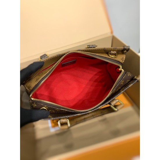 全鋼 M46653G OnTheGo トートバッグ｜Giant Monogram×Monogram Reverse 融合デザイン、着脱コインケースと多様な背負け方で魅力的な逸品​ 25×13×10cm