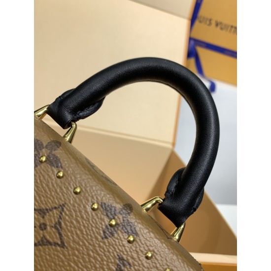 全鋼 M82465G Camera Box ハンドバッグ｜Monogram×Monogram Reverse キャンバス、Petite Malle ディテール融合で個性的なモダンバッグ​ 12.5×17.6×6cm