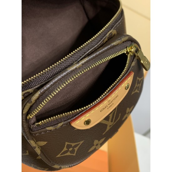 全鋼 M82335G Mini Bumbag ハンドバッグ|Monogram キャンバス × ジップ収納、着脱ストラップとチェーンでスタイリング自在な逸品 17×12×9.5cm 全鋼 M82335G Mini Bumbag ハンドバッグ|Monogram キャンバス × ジップ収納、着脱ストラップとチェーンでスタイリング自在な逸品 17×12×9.5cm