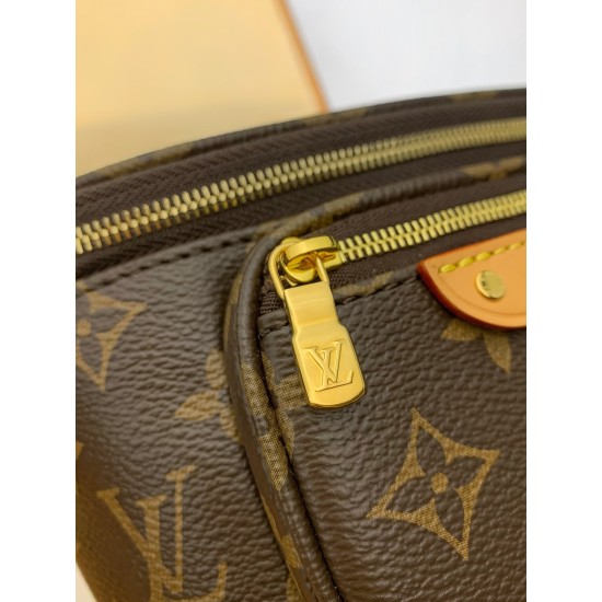 全鋼 M82335G Mini Bumbag ハンドバッグ|Monogram キャンバス × ジップ収納、着脱ストラップとチェーンでスタイリング自在な逸品 17×12×9.5cm 全鋼 M82335G Mini Bumbag ハンドバッグ|Monogram キャンバス × ジップ収納、着脱ストラップとチェーンでスタイリング自在な逸品 17×12×9.5cm