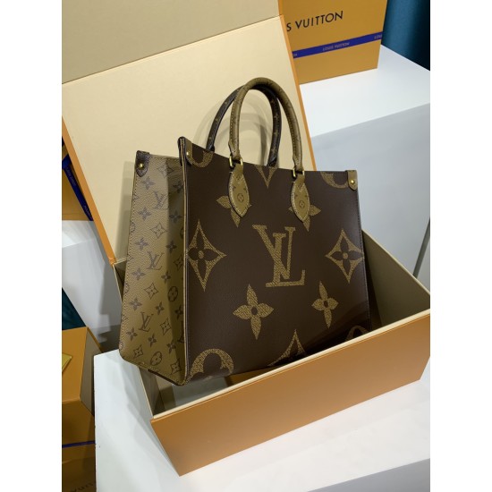 M45039 Onthego ミドルサイズハンドバッグ|Monogram×Monogram Reverse デュアルキャンバス、多様な背負け方と大容量で日常に欠かせない 35×27×14cm M45039 Onthego ミドルサイズハンドバッグ|Monogram×Monogram Reverse デュアルキャンバス、多様な背負け方と大容量で日常に欠かせない 35×27×14cm