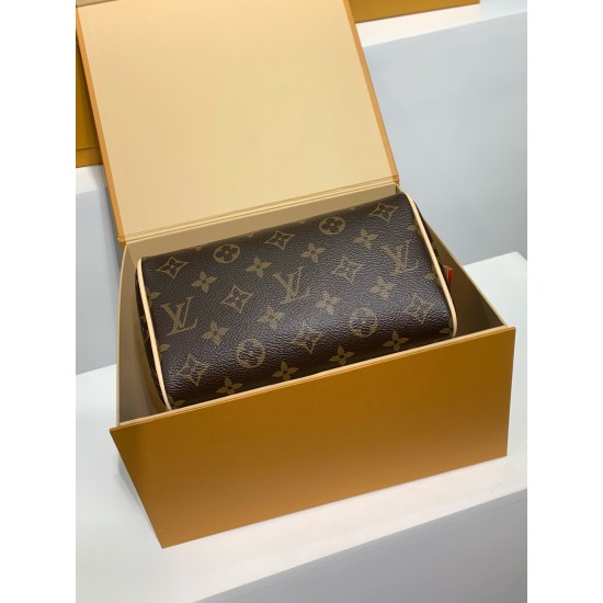 全鋼 M46234 スピーディ バンドゥリエール 20 ハンドバッグ｜Monogram キャンバス × クラシックデザイン、着脱調節可能ストラップでコンパクトかつ実用的な逸品​ 20.5×13.5×12cm