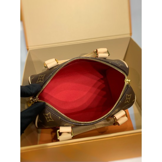 全鋼 M46234 スピーディ バンドゥリエール 20 ハンドバッグ｜Monogram キャンバス × クラシックデザイン、着脱調節可能ストラップでコンパクトかつ実用的な逸品​ 20.5×13.5×12cm