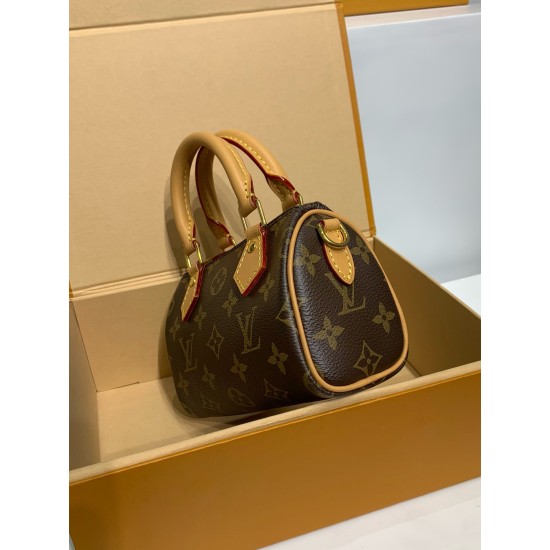 M81085 全鋼免税版 Nano Speedy ハンドバッグ|Speedy ミニチュア ×Monogram キャンバス、多様スタイリングと収納力でクラシックとモダンを兼備 16×10×7.5cm M81085 全鋼免税版 Nano Speedy ハンドバッグ|Speedy ミニチュア ×Monogram キャンバス、多様スタイリングと収納力でクラシックとモダンを兼備 16×10×7.5cm