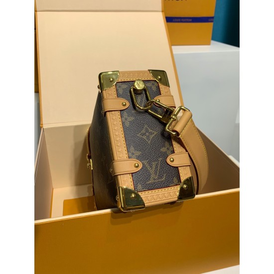 M46358G 全鋼 Side Trunk ミドルサイズハンドバッグ|Monogram キャンバス ×S-lock 錠前、着脱式ハンドルと立体フォルムでヴィンテージとモダンを共存 16×8.5×23.5cm M46358G 全鋼 Side Trunk ミドルサイズハンドバッグ|Monogram キャンバス ×S-lock 錠前、着脱式ハンドルと立体フォルムでヴィンテージとモダンを共存 16×8.5×23.5cm