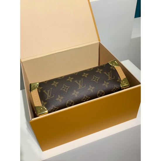 M46358G 全鋼 Side Trunk ミドルサイズハンドバッグ|Monogram キャンバス ×S-lock 錠前、着脱式ハンドルと立体フォルムでヴィンテージとモダンを共存 16×8.5×23.5cm M46358G 全鋼 Side Trunk ミドルサイズハンドバッグ|Monogram キャンバス ×S-lock 錠前、着脱式ハンドルと立体フォルムでヴィンテージとモダンを共存 16×8.5×23.5cm