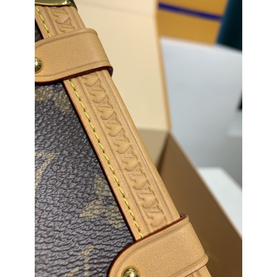 M46358G 全鋼 Side Trunk ミドルサイズハンドバッグ|Monogram キャンバス ×S-lock 錠前、着脱式ハンドルと立体フォルムでヴィンテージとモダンを共存 16×8.5×23.5cm M46358G 全鋼 Side Trunk ミドルサイズハンドバッグ|Monogram キャンバス ×S-lock 錠前、着脱式ハンドルと立体フォルムでヴィンテージとモダンを共存 16×8.5×23.5cm