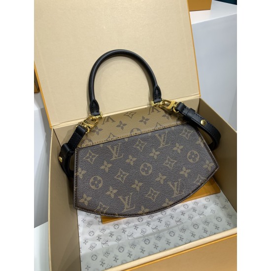 M46548 全鋼 Tilsitt ハンドバッグ|Monogram×Monogram Reverse キャンバス、幾何学デザインと S-lock 錠前で都市的なファッションを体現 24×18×7cm M46548 全鋼 Tilsitt ハンドバッグ|Monogram×Monogram Reverse キャンバス、幾何学デザインと S-lock 錠前で都市的なファッションを体現 24×18×7cm
