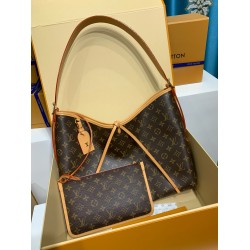 M46197 路易威登 CarryAll ミッドサイズハンドバッグ｜Monogram キャンバスと革のブレンドで実用性とデザイン性を兼ね備えた逸品 39×30×15cm