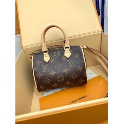 M61252 Nano Speedy ハンドバッグ｜Monogram キャンバスで描く究極の女性的な軽量ミニバッグ 16×11×9cm