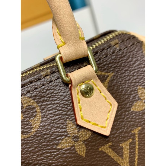 M61252 Nano Speedy ハンドバッグ|Monogram キャンバスで描く究極の女性的な軽量ミニバッグ 16×11×9cm M61252 Nano Speedy ハンドバッグ|Monogram キャンバスで描く究極の女性的な軽量ミニバッグ 16×11×9cm