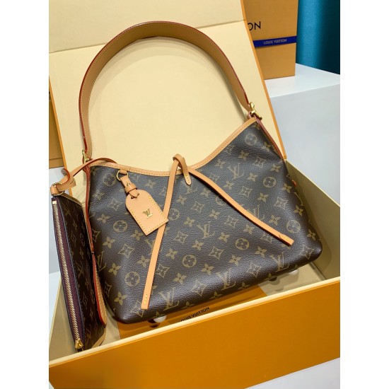 M46203 全鋼 CarryAll スモールハンドバッグ|Monogram キャンバスと革のブレンドで都市生活に最適な実用逸品 29×24×12cm M46203 全鋼 CarryAll スモールハンドバッグ|Monogram キャンバスと革のブレンドで都市生活に最適な実用逸品 29×24×12cm