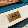 Hermes kelly 2424 togo & swift W0 /Vert Bosphore& 6H /Vert Veronese 29cm Gold Hardware 29cm Full Handmade 