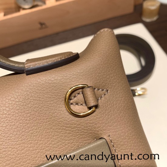 Hermes Mini kelly 2424 21cm D0 /Beige de Weimar& 18 /Étoupe Grey Gold Hardware Full Handmade Hermes Mini kelly 2424 21cm D0 /Beige de Weimar& 18 /Étoupe Grey Gold Hardware Full Handmade