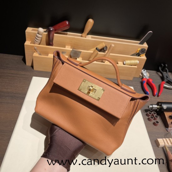Hermes Mini kelly 2424 37/Gold Gold Hardware 21cm Full Handmade Hermes Mini kelly 2424 37/Gold Gold Hardware 21cm Full Handmade