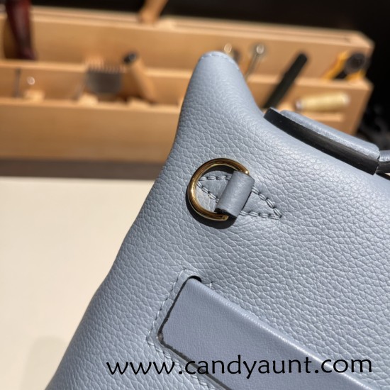 Hermes Mini kelly 2424 J7 /Blue Lin evercolor Gold Hardware 21cm Full Handmade Hermes Mini kelly 2424 J7 /Blue Lin evercolor Gold Hardware 21cm Full Handmade