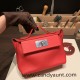 Hermes Mini 21cm kelly 2424 evercolor S3/Rouge Cœur Silver Hardware Full Handmade Hermes Mini 21cm kelly 2424 evercolor S3/Rouge Cœur Silver Hardware Full Handmade