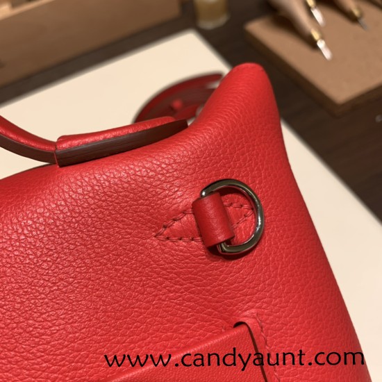 Hermes Mini 21cm kelly 2424 evercolor S3/Rouge Cœur Silver Hardware Full Handmade Hermes Mini 21cm kelly 2424 evercolor S3/Rouge Cœur Silver Hardware Full Handmade