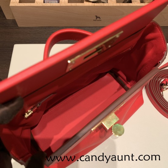 Hermes 21cm Mini kelly 2424 S3/Rouge Cœur evercolor Gold Hardware Full Handmade Hermes 21cm Mini kelly 2424 S3/Rouge Cœur evercolor Gold Hardware Full Handmade