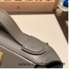 Hermes 21cm Mini kelly 2424 evercolor 8F /Etain Gold Hardware Full Handmade