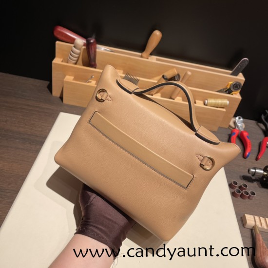 Hermes 21cm Mini kelly 2424 evercolor 0M/Chai Gold Hardware Full Handmade Hermes 21cm Mini kelly 2424 evercolor 0M/Chai Gold Hardware Full Handmade