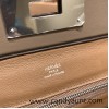 Hermes 21cm Mini kelly 2424 evercolor D0 /Beige de Weimar& 18 /Étoupe Grey Silver Hardware Full Handmade