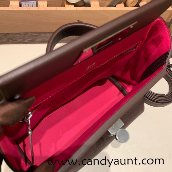 Hermes 21cm Mini kelly 2424 0G /Rouge Sellier& 0D /Rose Mexico Silver Hardware Full Handmade Hermes 21cm Mini kelly 2424 0G /Rouge Sellier& 0D /Rose Mexico Silver Hardware Full Handmade