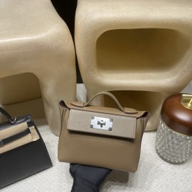 2424mini D0 Beige de Weimar ×18/Étoupe Grey  Silver Hardware  Full Handmade