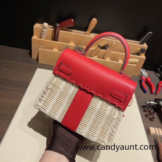 hermes Kelly picnic S3/Rouge Cœur Full Handmade hermes Kelly picnic S3/Rouge Cœur Full Handmade