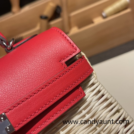 hermes Kelly picnic S3/Rouge Cœur Full Handmade hermes Kelly picnic S3/Rouge Cœur Full Handmade