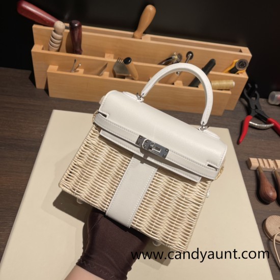 hermes Kelly picnic 01 /White (Blanc) Full Handmade hermes Kelly picnic 01 /White (Blanc) Full Handmade