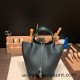 Hermes Picotin cargo Clemence & Crocodile 18cm 6O /Vert Cypres Silver Hardware Hermes Picotin cargo Clemence & Crocodile 18cm 6O /Vert Cypres Silver Hardware