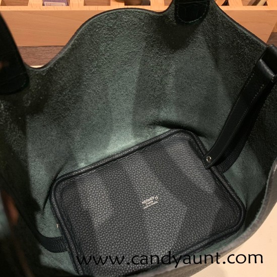 Hermes Picotin cargo Clemence & Crocodile 18cm 6O /Vert Cypres Silver Hardware Hermes Picotin cargo Clemence & Crocodile 18cm 6O /Vert Cypres Silver Hardware