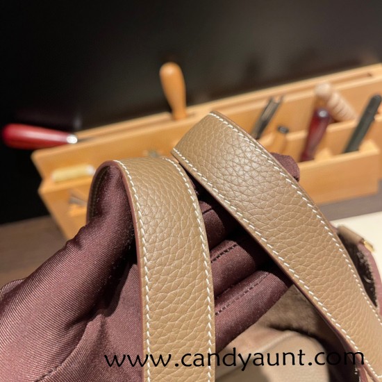 Hermes Picotin cargo Clemence 18cm 18 /Étoupe Grey Gold Hardware Hermes Picotin cargo Clemence 18cm 18 /Étoupe Grey Gold Hardware