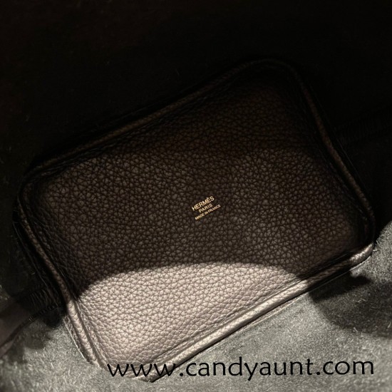 Hermes Picotin cargo Clemence 18cm 89 /Black Gold Hardware Hermes Picotin cargo Clemence 18cm 89 /Black Gold Hardware