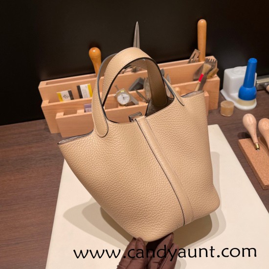 Hermes Picotin cargo Clemence 18cm S2 Trench Silver Hardware Hermes Picotin cargo Clemence 18cm S2 Trench Silver Hardware