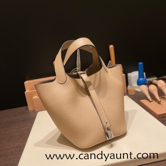Hermes Picotin cargo Clemence 18cm S2 Trench Silver Hardware Hermes Picotin cargo Clemence 18cm S2 Trench Silver Hardware