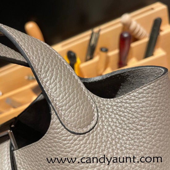 Hermes Picotin cargo Clemence 18cm 8F /Etain Silver Hardware Hermes Picotin cargo Clemence 18cm 8F /Etain Silver Hardware