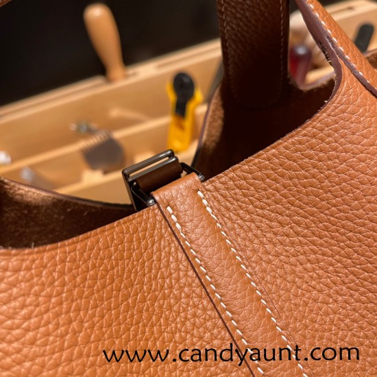 Hermes Picotin Clemence 18cm 37/Gold Silver Hardware Hermes Picotin Clemence 18cm 37/Gold Silver Hardware