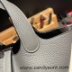 Hermes Picotin Clemence 18cm 0L/ Gris Meyer Silver Hardware Hermes Picotin Clemence 18cm 0L/ Gris Meyer Silver Hardware
