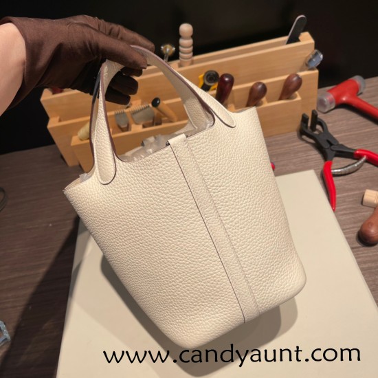 Hermes Picotin Clemence 18cm I2 /Nata Silver Hardware Hermes Picotin Clemence 18cm I2 /Nata Silver Hardware