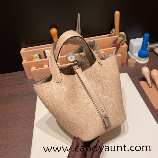 Hermes Picotin Clemence 18cm S2 Trench Silver Hardware Hermes Picotin Clemence 18cm S2 Trench Silver Hardware