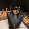 Hermes Picotin Clemence 18cm 89 /Black (Noir) Gold Hardware