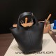 Hermes Picotin Clemence 18cm 89 /Black (Noir) Gold Hardware Hermes Picotin Clemence 18cm 89 /Black (Noir) Gold Hardware