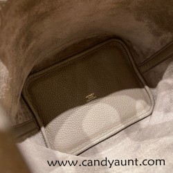 Hermes Picotin Clemence 18cm 8F /Etain Gold Hardware