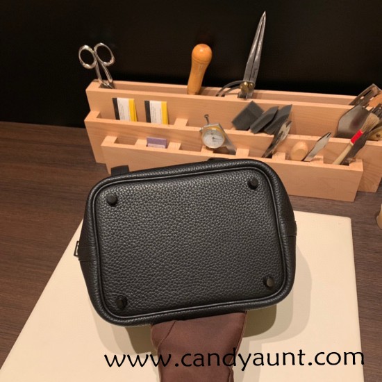 Hermes Picotin Clemence 18cm 89 /Black (Noir) Black Hardware Hermes Picotin Clemence 18cm 89 /Black (Noir) Black Hardware